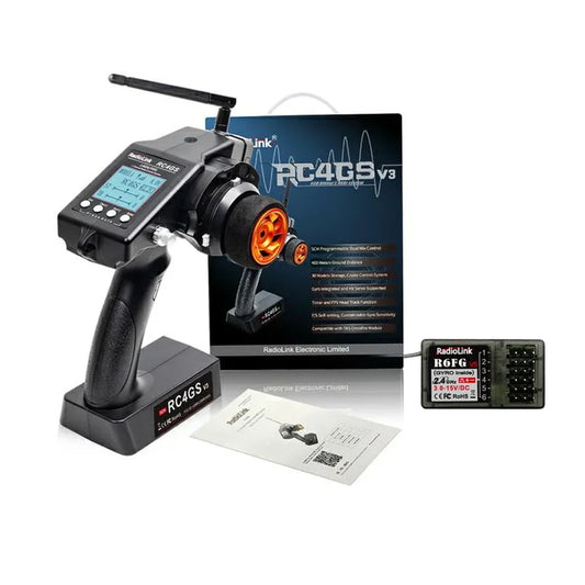 RadioLink RC4GS V3 2.4G 4CH 5CH 7CH 400M Distance Remote Controller Transmitter  R6Fg Gyro Inside Receiver for RC Car Boat-EXPROTAS