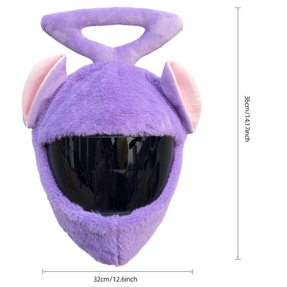 Protection Headgear Cover Plush Cartoon Helmet for Motorcycle Full Face