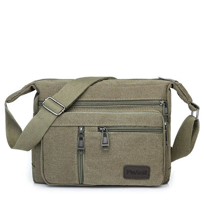 Men's Canvas Shoulder Bag Crossbody Tote Travel Messenger Fashion Handbag
