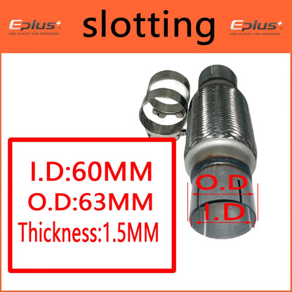 EPLUS Exhaust Flex Pipe | Telescopic Braid Muffler Connector Stainless Steel