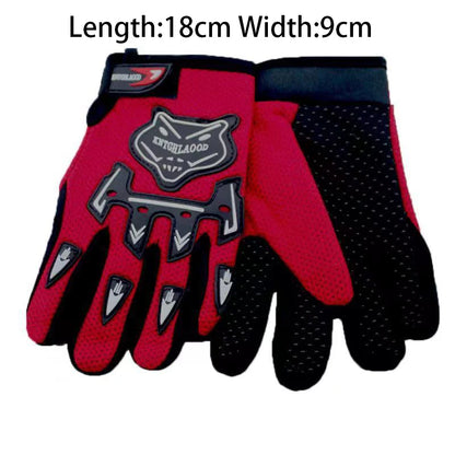 Kids Finger Motorcycle Gloves Leather Full Finger Child Racing Protective