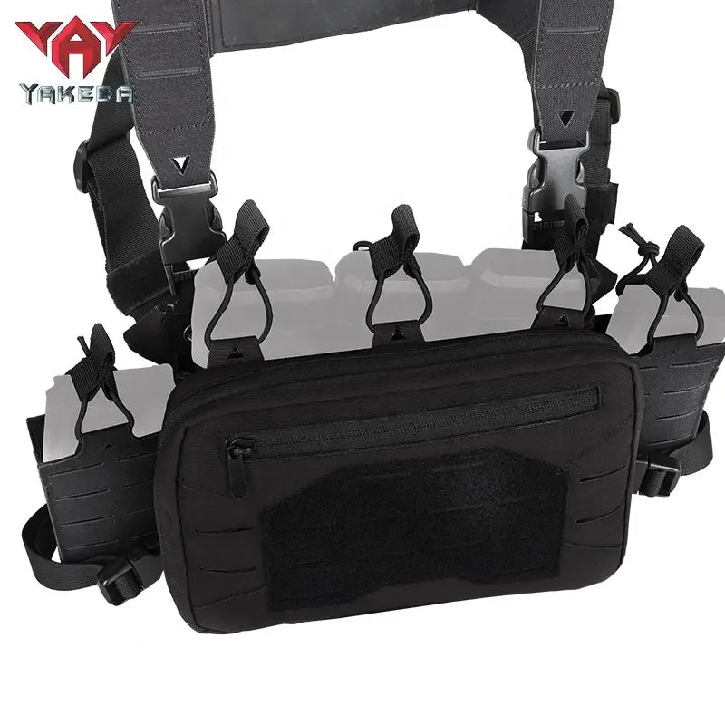 YAKEDA Tactical Chest Rig Vest Modular Molle w/ Mag Pouch Laser-Cut Adjustable