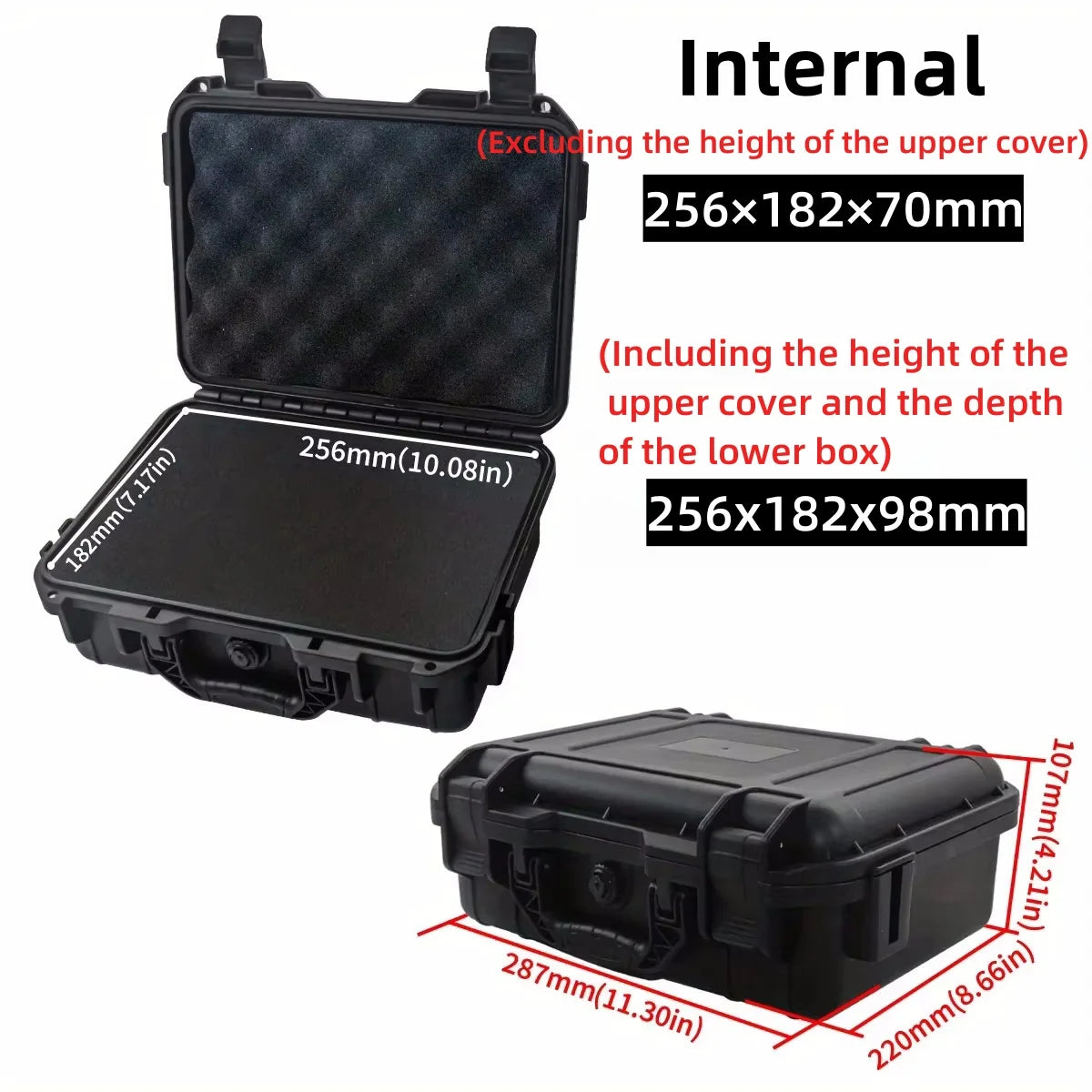 1pc Hard Carry Case Waterproof Storage Box with Pre-Cut Sponge Organizer
