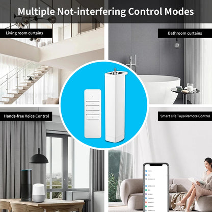 Tuya Smart Curtain Motor WiFi Zigbee RF Remote Alexa Google App Control - EXPROTAS