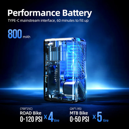 130 PSI CYCLAMI AM6 Automatic Air Pump Portable Pocket Electric Inflator Tire Pressure Display Tire Inflator MTB Road Bike FV AV