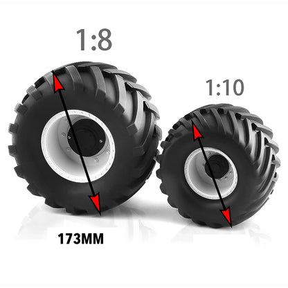 2PCS Truck Rubber Tire 1/8 RC Hex Wheels for Traxxas Maxx E-Revo