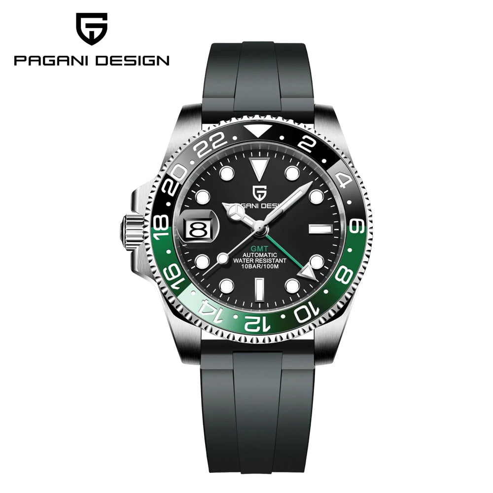 PAGANI Design PD-1662 GMT Automatic Men’s Watch Sapphire Stainless Steel 100M Waterproof