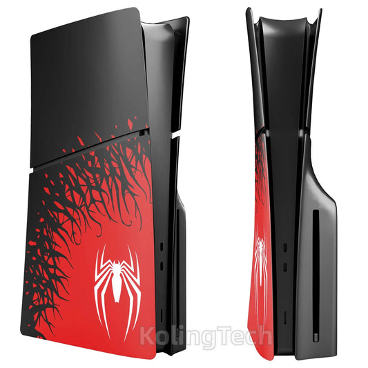 Premium ABS Replacement Shell Accessories for PS5 Slim Protective Cover Hard Faceplate Fit for Playstation 5 Slim Spider Version-EXPROTAS