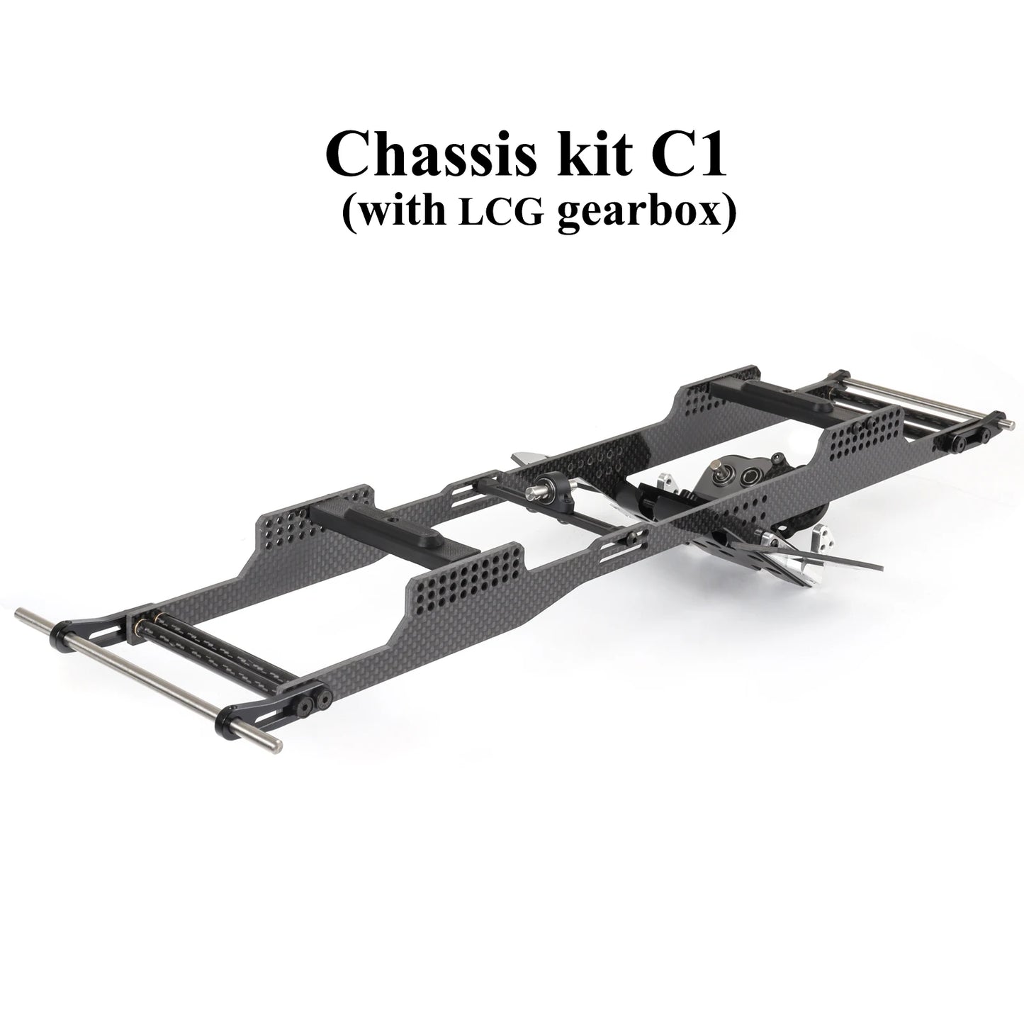 Carbon LCG Chassis Kit Delrin Skid Plate 1/10 RC Crawler Capra SCX10 II Comp