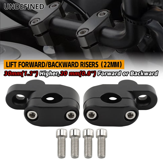 22mm 25mm 28mm Motorcycle Handlebar Riser Extension Back Moved For BMW Honda ATV