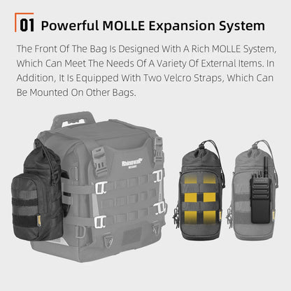 Motorbike Rhinowalk Motorcycle Bottle Holder Quick Release Insulated Kettle Bag MOLLE System Water Cup Holder
