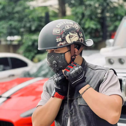 Retro Motorcycle Half Helmet Open Face Four Season Unisex Riding Helmet - EXPROTAS