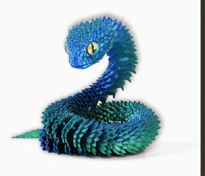 Flexible 3D Printed Snake Toy 60cm Multicolor PLA Fun