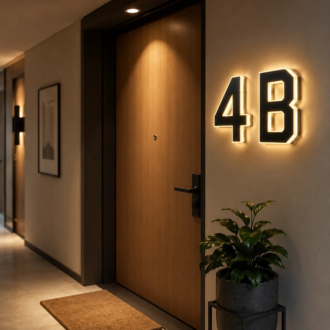 Solar House Number Light LED Address Plaque Sign for Door Wall Outdoor