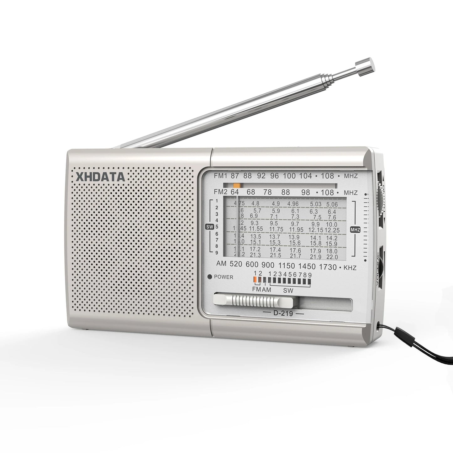 XHDATA D219 Portable DSP Radio AM FM MW SW Worldband Receiver 1kHz Fine Tuning - EXPROTAS