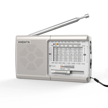 Portable Pocket Radio AM/FM/MW Shortwave Multi-Band Receiver with Speaker Earphone Jack
