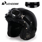 Uchoose Retro Motorcycle Helmet Open Face Chopper ABS Material Vintage