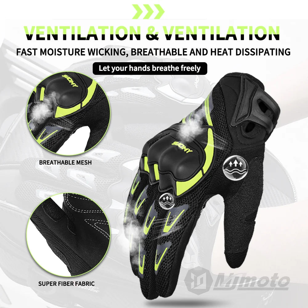 Mesh Motorcycle Gloves Suomy Summer Touchscreen Breathable Moto Motocross