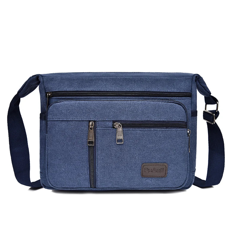 Men's Canvas Shoulder Bag Crossbody Tote Travel Messenger Fashion Handbag