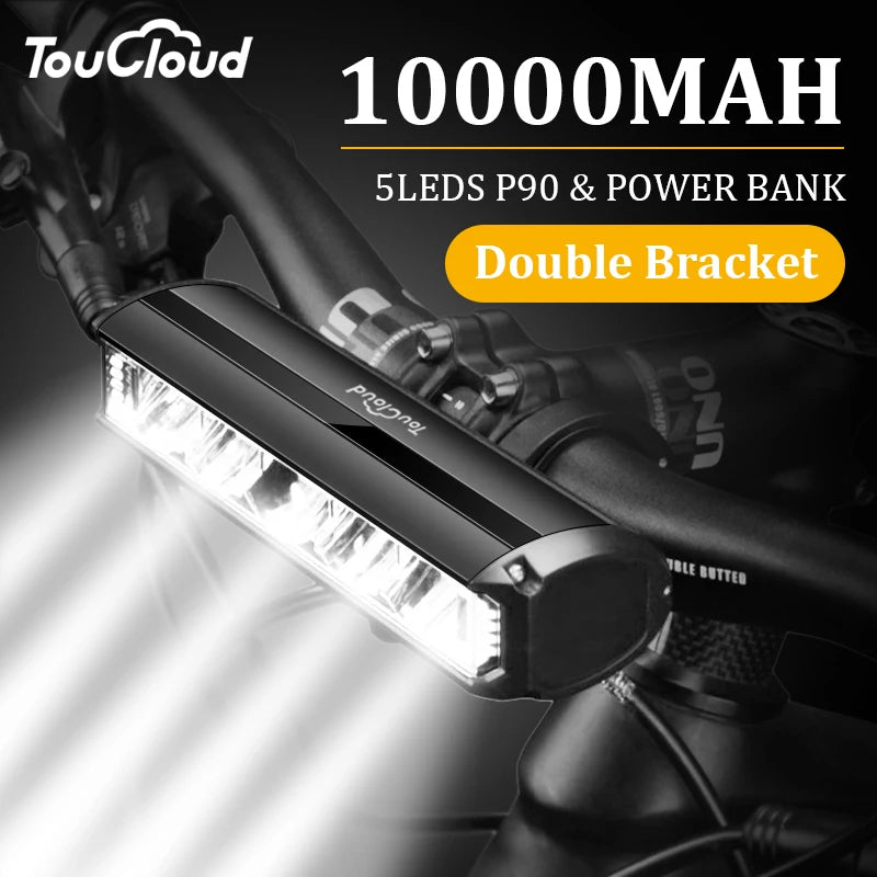 Bicycle Light Front 10000mAh USB Rechargeable Waterproof LED Bike Lamp