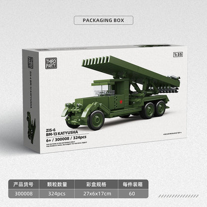 WW2 ZIS-6 BM-13 Katyusha Rocket Launcher 1:35 Building Blocks Military Model Gift
