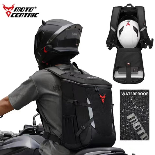 MOTOCENTRIC 28L Motorcycle Backpack Waterproof Outdoor Sports Riding Helmet Locomotive Backpack Business Travel Laptop Bag-EXPROTAS