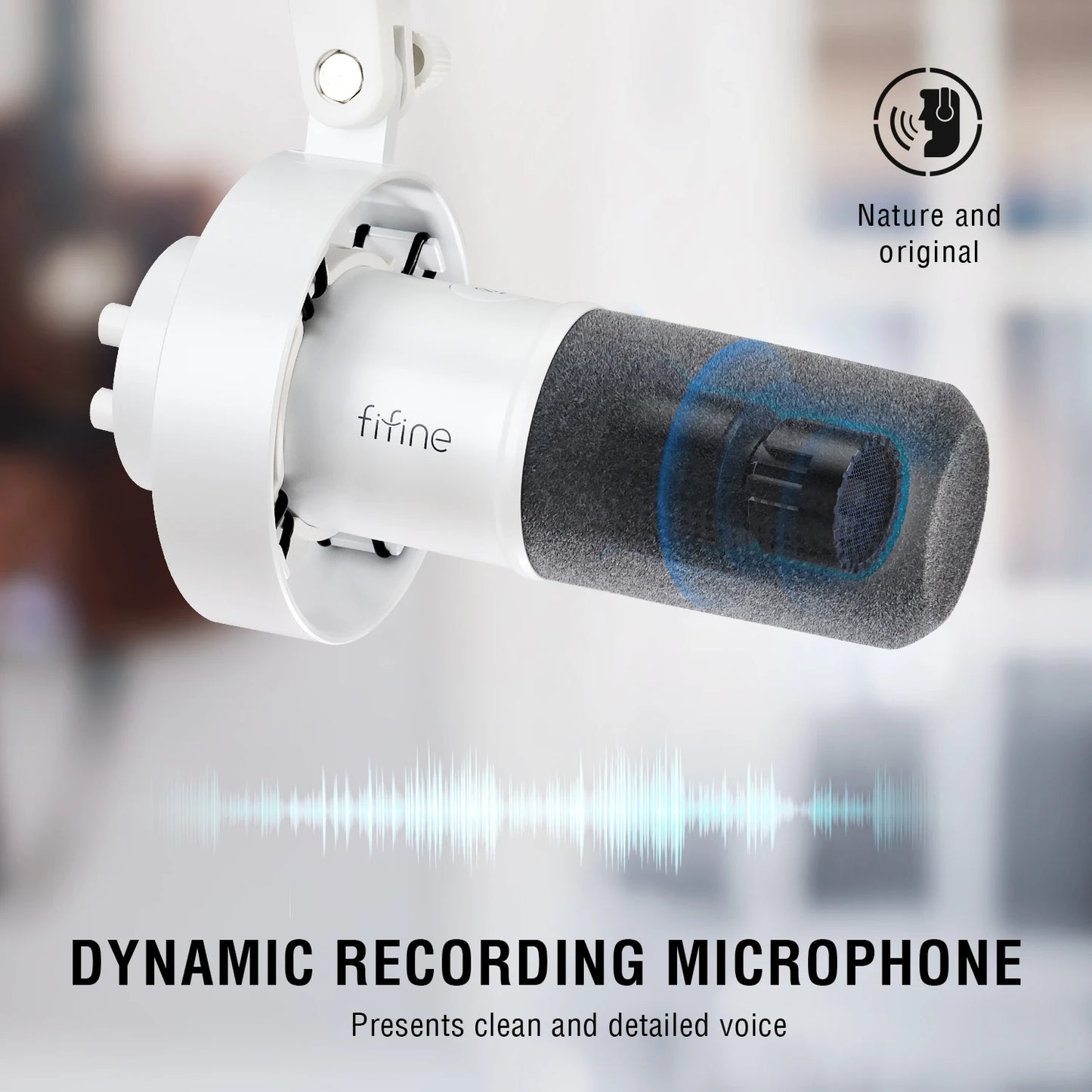FIFINE K688 XLR/USB Dynamic Microphone with Monitoring Gain Knob Touch Mute for PC Mixer