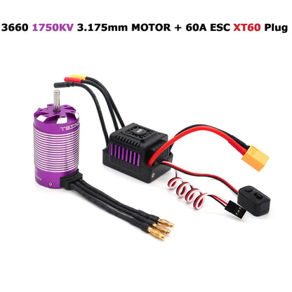 1/10 RC Car Brushless Motor 60A ESC 3650 3660 for Drift Racing Off-Road