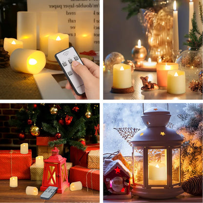 Rechargeable LED Candles By USB Timer Remote Flickering Flames Wedding Candles Birthday Home Decor Tealights Charger Candle Lamp-EXPROTAS