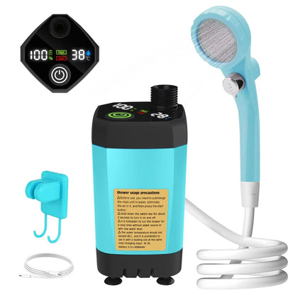 Portable Camping Shower Pump 6000mAh Electric Outdoor RV Intelligent Display