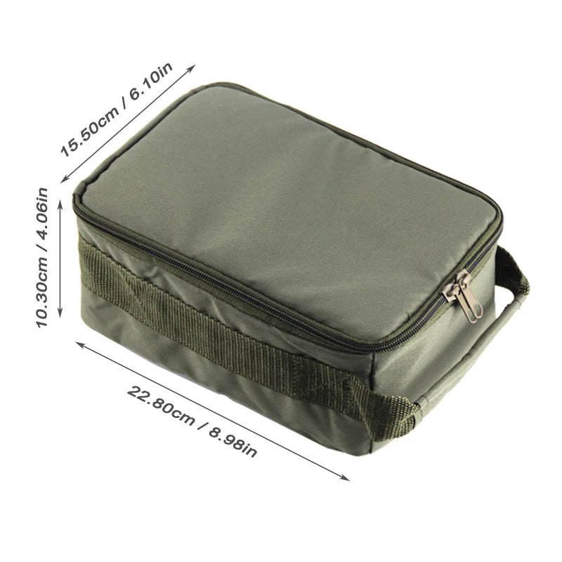 Fishing Tackle Bag Waterproof Portable Gear Case with 3 Dividers for Reels