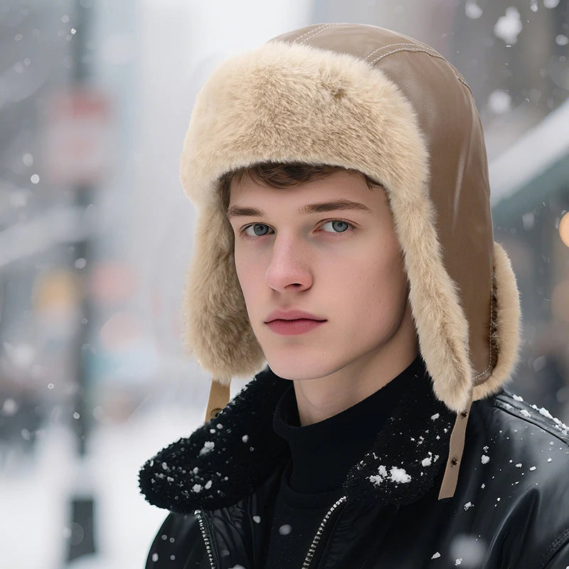 Warm Ear Protector Winter Hat for Men Windproof Outdoor Sports Cap