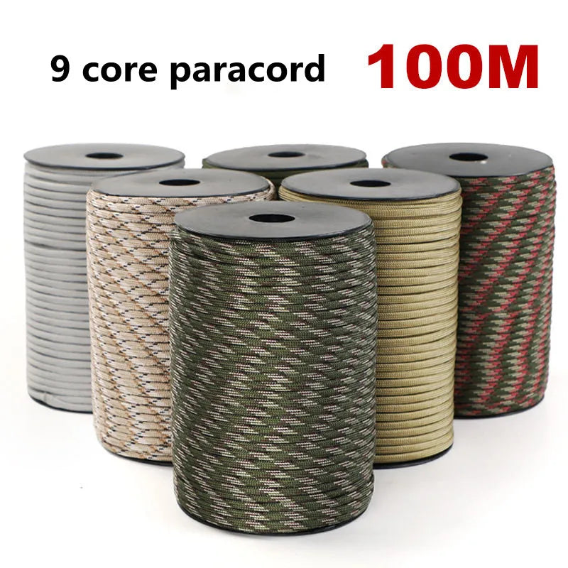 Paracord Rope 50M 4mm Military Standard 9-Core Outdoor Survival Camping