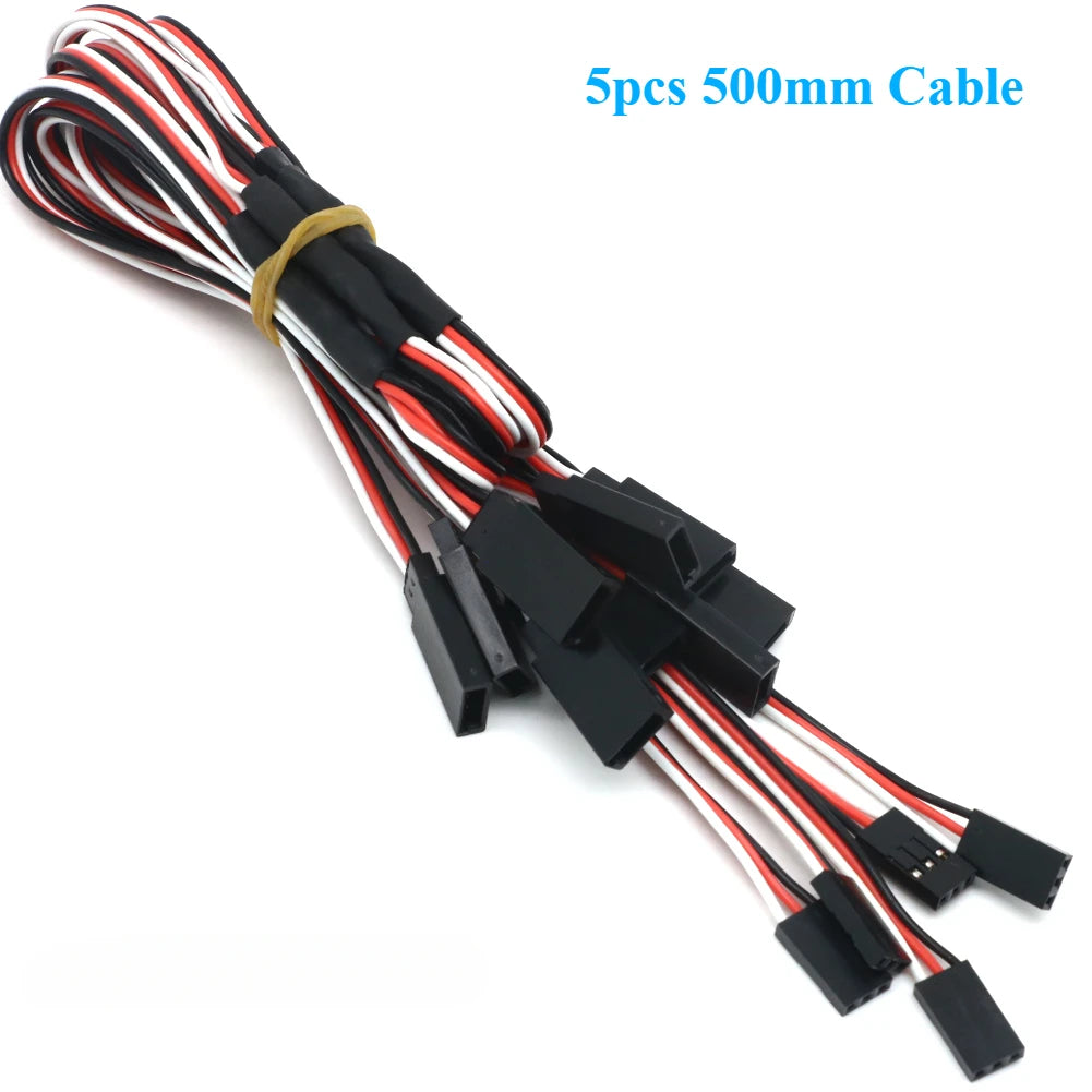 5PCS RC Servo Extension Lead Cable 500mm Futaba JR Male Female Wire