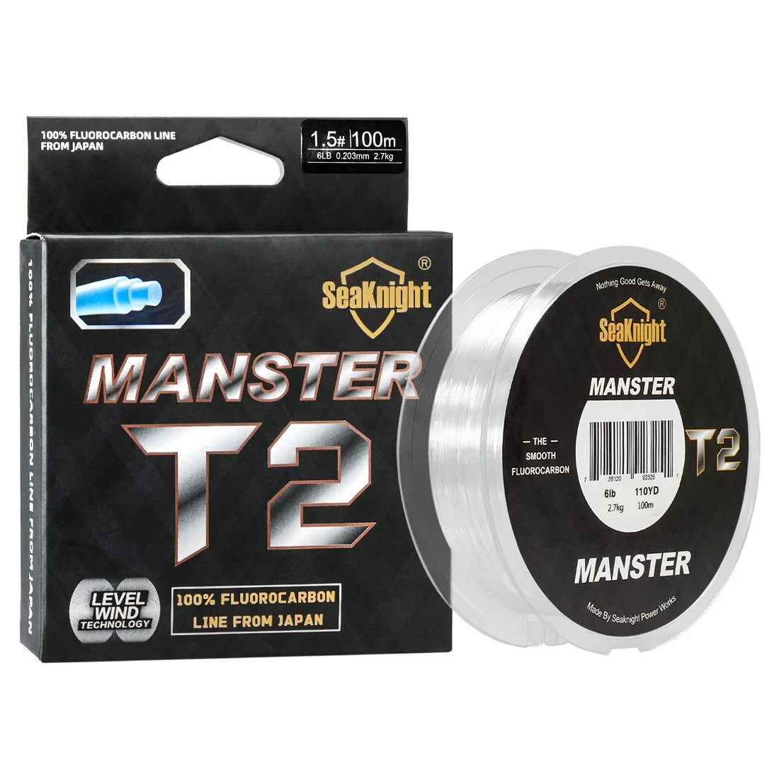 100M SeaKnight Fluorocarbon Fishing Line 3-35LB Carbon Fiber Leader