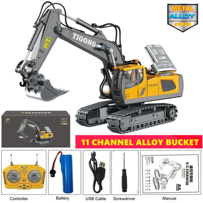 4WD RC Remote Control Excavator Truck Crawler Bulldozer Toy Vehicle