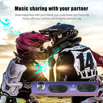 FreedConn Motorcycle Helmet Bluetooth Intercom Headset FM Music Share Speaker
