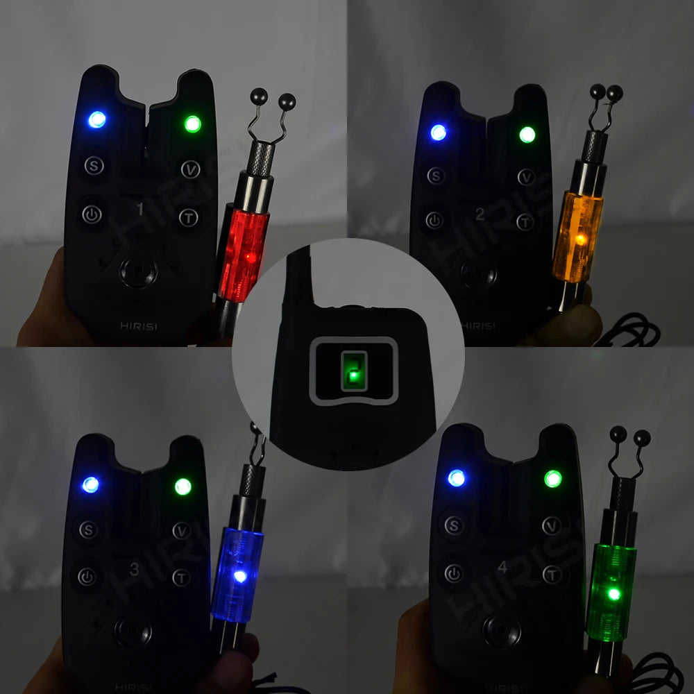 Wireless fishing bite alarm 1+4 set with 4pcs illuminated swinger in  EVA case for carp fishing B1203S-EXPROTAS