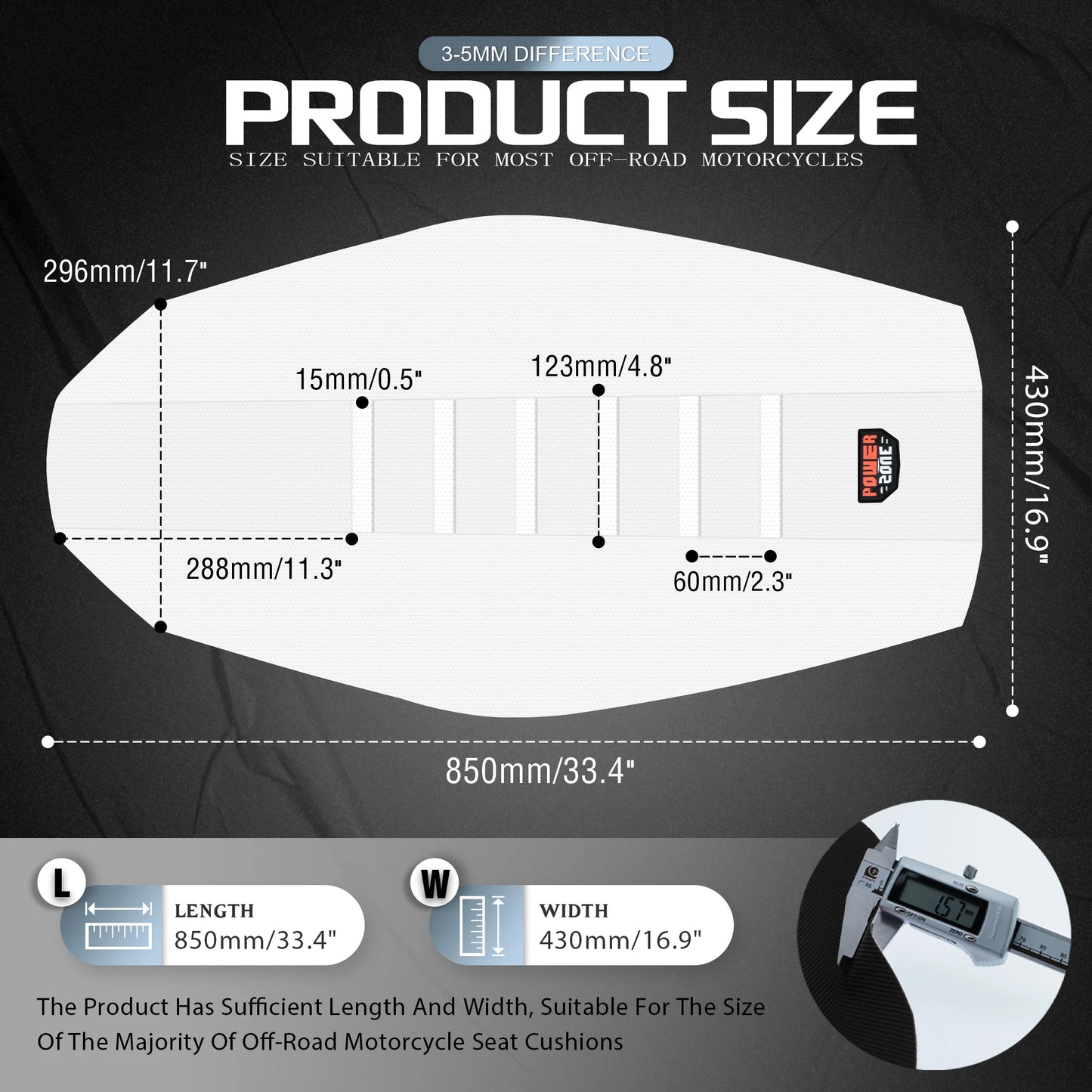 Soft Waterproof Ribbed Seat Cover by Powerzone for SXF EXC KXF CRF Bikes