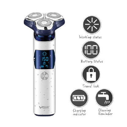 Electric Shaver Men VGR Cordless Foil Beard Razor Rechargeable Shaving Machine
