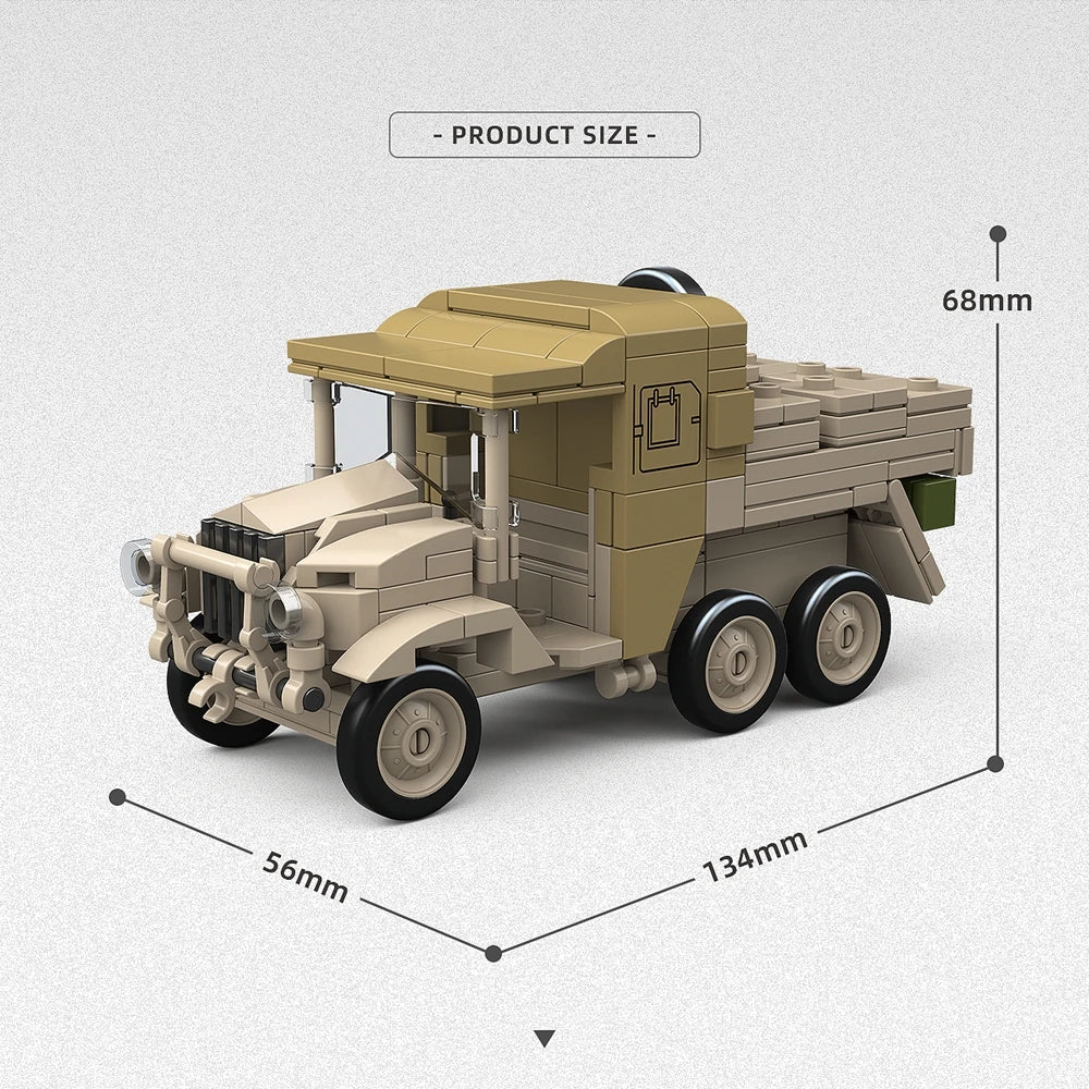 WW2 Bofors 40mm L/60 on Morris CDSW 6x4 Building Blocks Military Brick Model Gift
