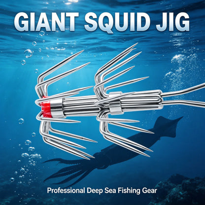 1PC Steel Squid Hook Stainless Fishing Jig Octopus Lure Saltwater Tackle