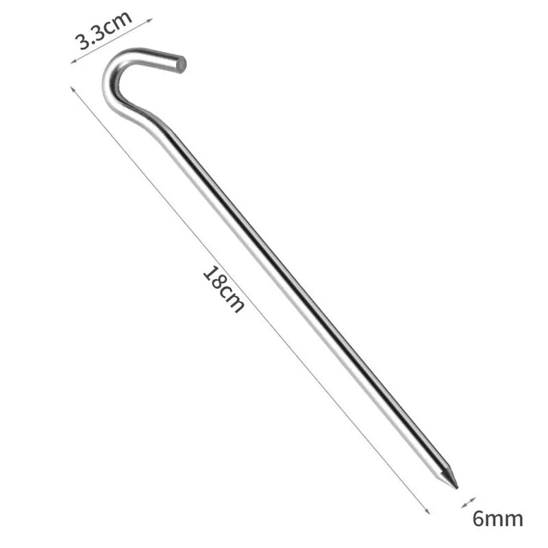 10pcs Aluminum Tent Stakes Pegs with Hooks Light Ground Pegs for Camping Tarp