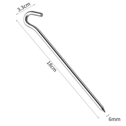 10pcs Aluminum Tent Stakes Pegs with Hooks Light Ground Pegs for Camping Tarp