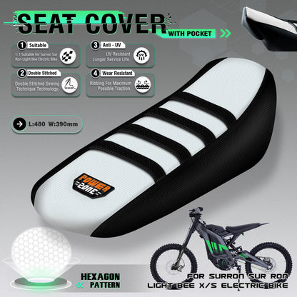 Powerzone Ribbed Seat Cover for Sur-Ron Light Bee S X Anti-Slip Black Blue Red