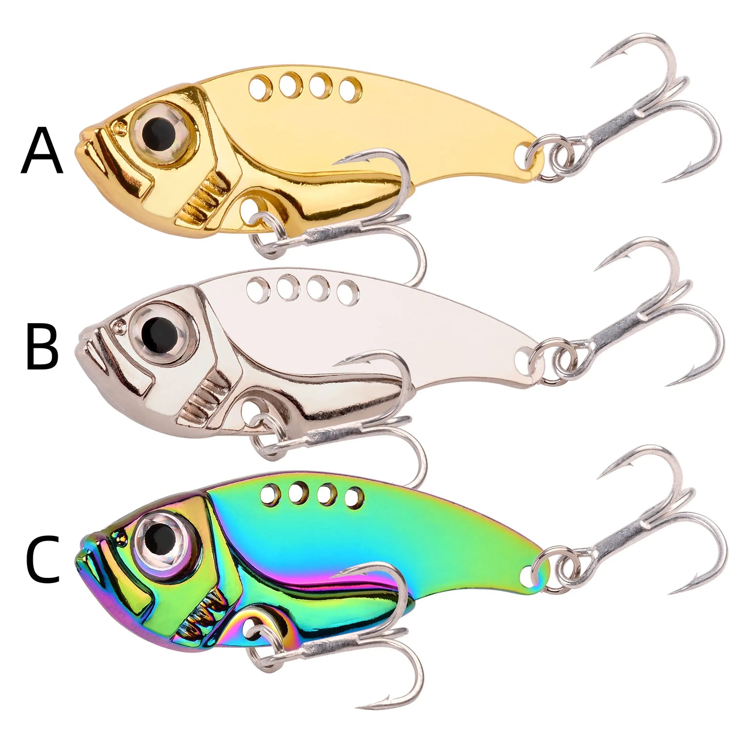 3Pcs 3D Metal Cicada Vib Fishing Lures 3g 7g 10g 15g 20g Vibrations Spoon Lure Hard Bait Bass Isca Crankbait Wobbler Spinner