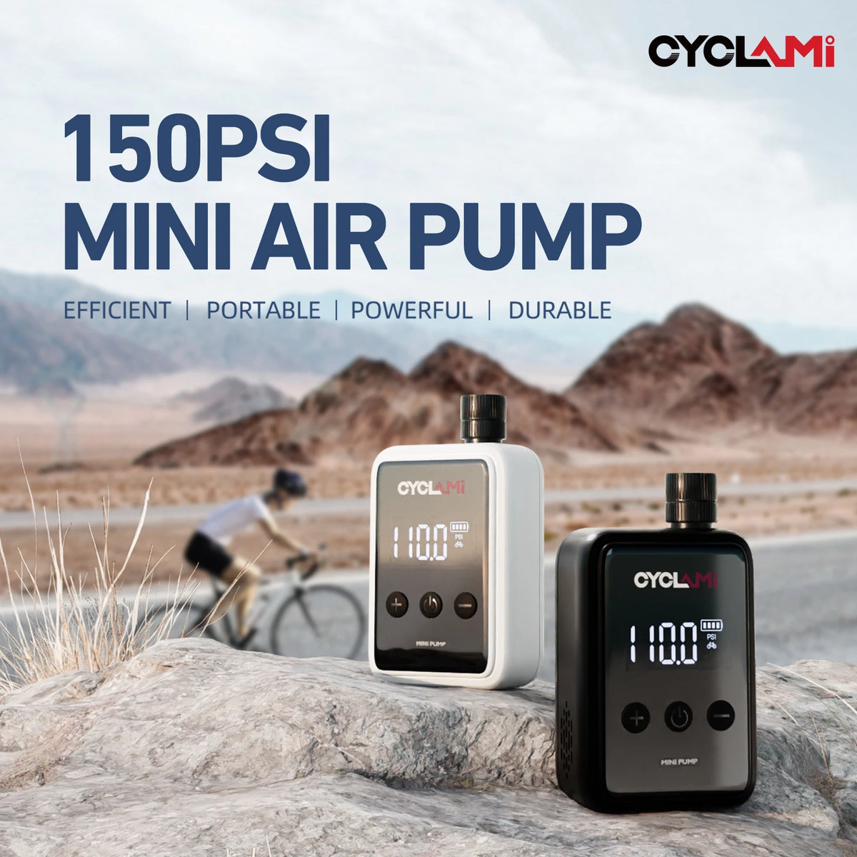 150PSI Electric Air Pump Mini Portable Rechargeable Bike Tyre Inflator
