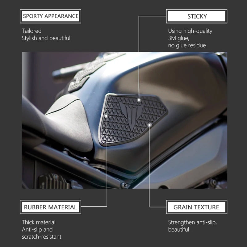 Non-Slip Fuel Tank Side Grip Pads Stickers for Yamaha MT-09 2021-2022 - EXPROTAS