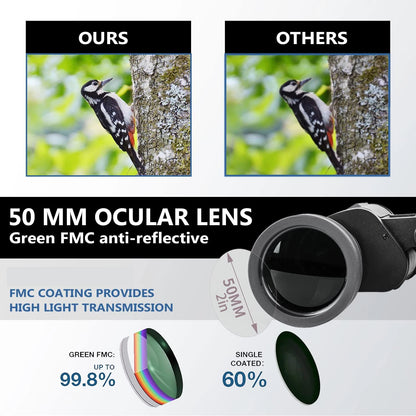 20x50 Binoculars FMC BAK4 Prism IPX4 Waterproof Hunting Hiking Camping