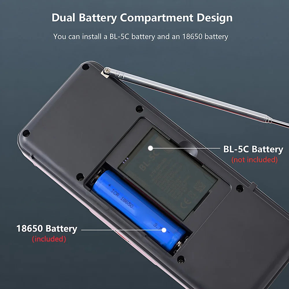 Portable FM Radio Speaker Bluetooth MP3 Player USB Rechargeable Digital